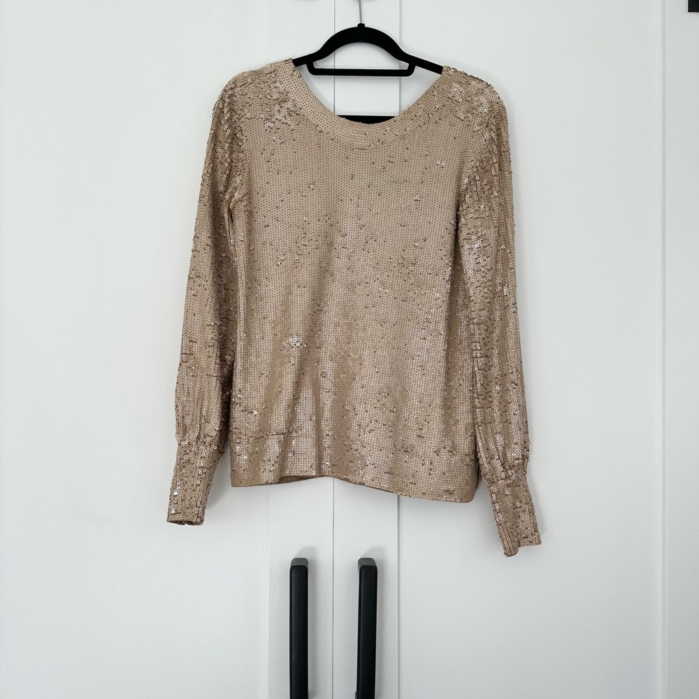 Vintage J. Crew Taupe Sequin Wool Sweater